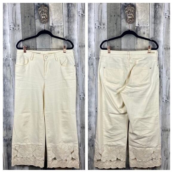 Anthropologie White Pilcro Stet Mid-rise Cutout Flare Leg Jeans Size 29 Petite - Picture 13 of 15